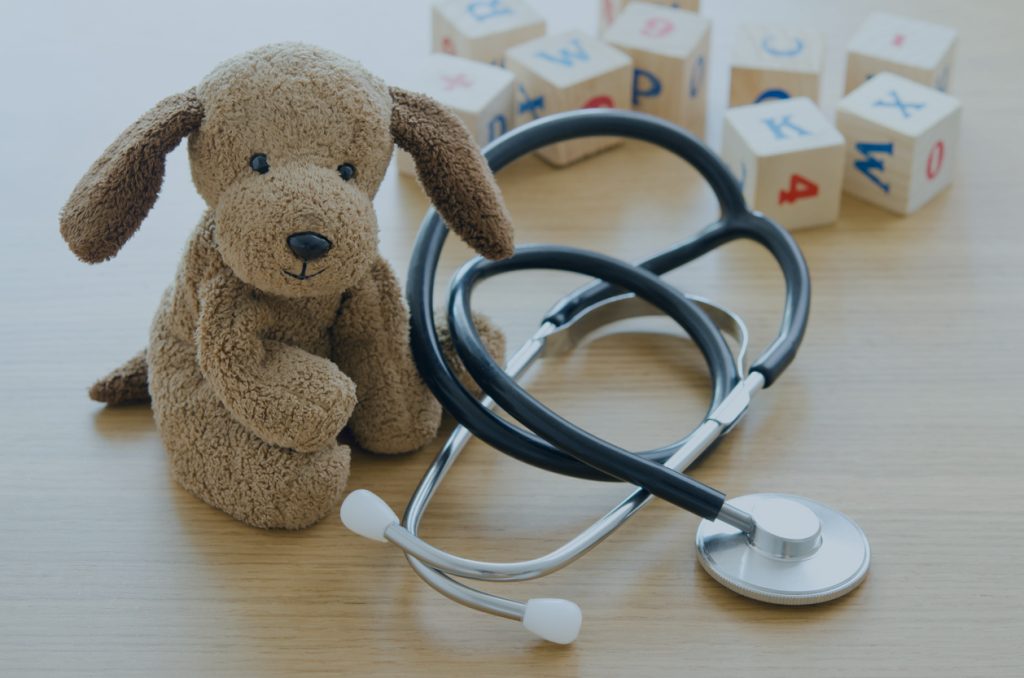 Stuffed puppy with stethoscope