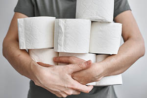 patient preparing for colonoscopy